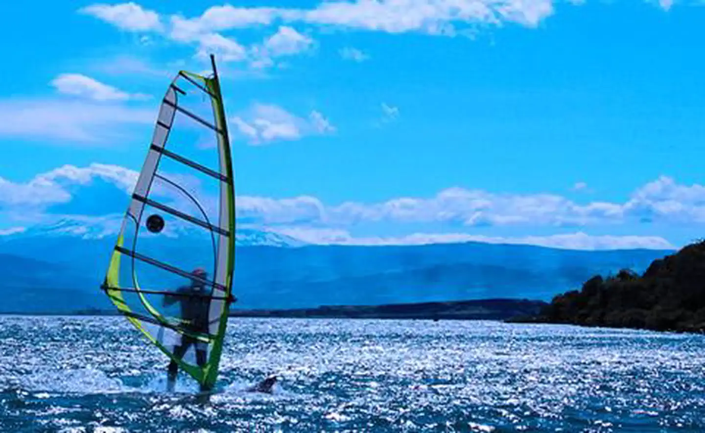 Windsurfing on the lake