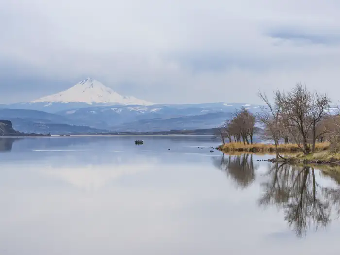 Mt hood from Lake Celilo