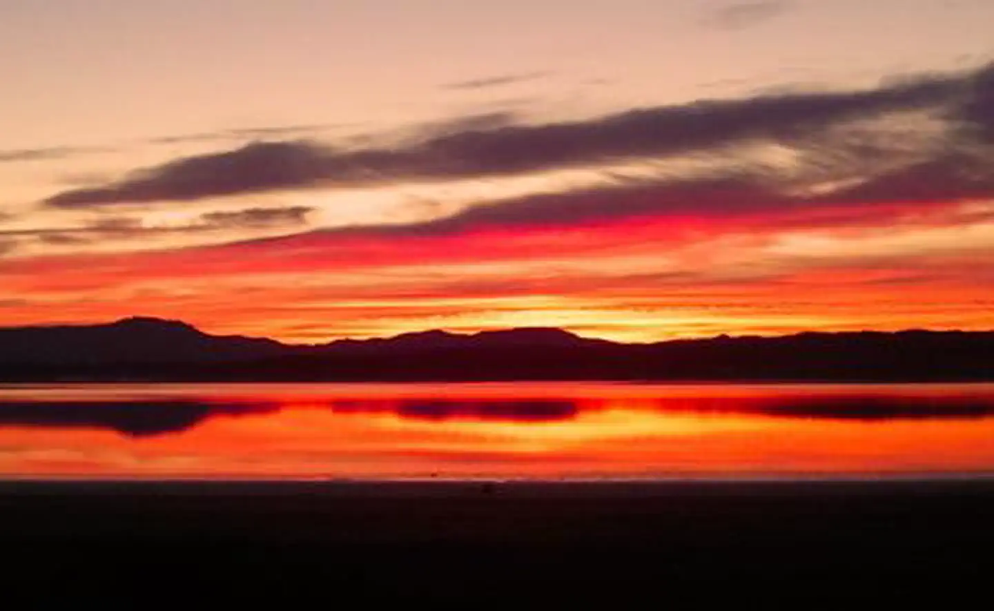 Sunset at lake