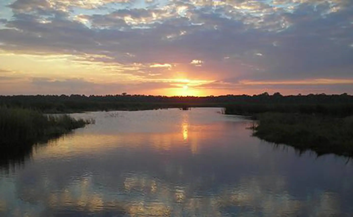 Sunset over the marsh at Guana Tolomato Matanzas National Estuarine Research Reserve, Florida