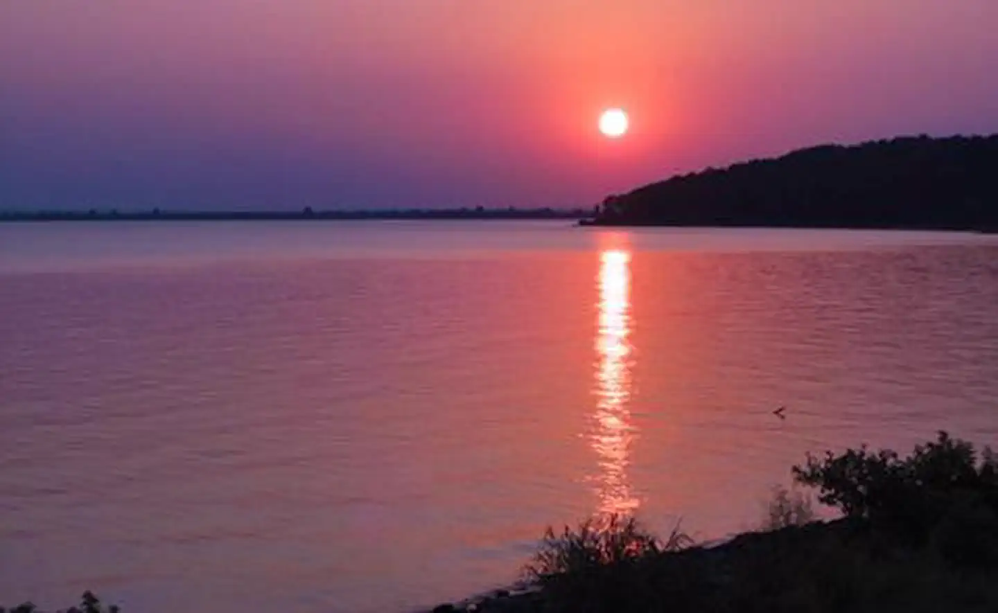 sunset over lake